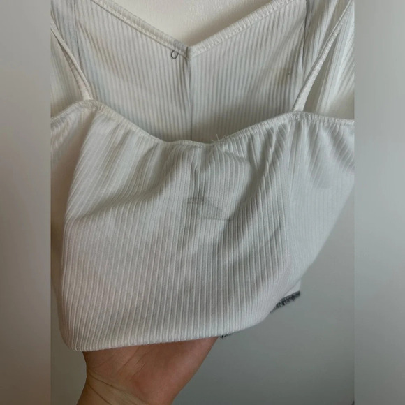 NWT Y2K  Gaze white cropped tank top size M - Picture 3 of 7